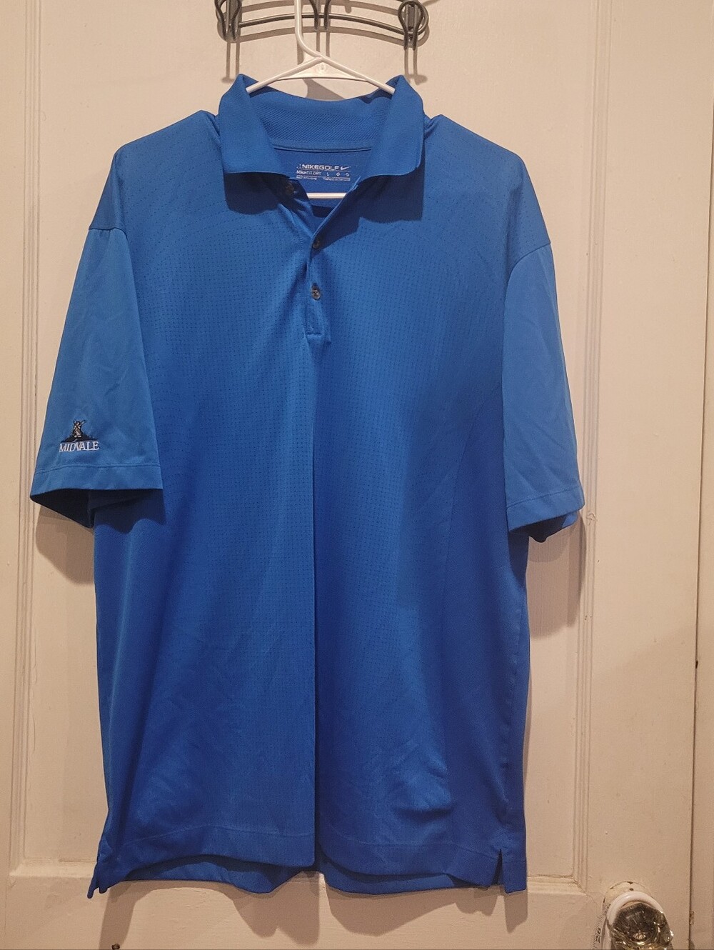 Mens Large Nike Golf Blue Polo Shirt With Midvale Country Club Penfield NY